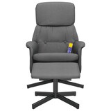 thumbnail of vidaXL Massagesessel mit Fußhocker Dunkelgrau Stoff