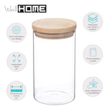 thumbnail of WellHome - Pote de vidro e madeira, hermético, 1L