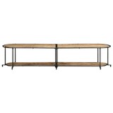 thumbnail of Helloshop26 - Meuble TV grand espace rangement 200 x 42 x 40 cm style industriel en bois massif marron 02_0057618