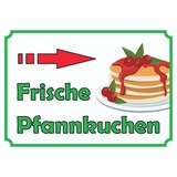 thumbnail of Frische Pfannkuchen Schild mit Pfeil rechts A3 Rückseite selbstklebend