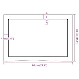 thumbnail of vidaXL Wandregal Hellbraun 60x40x(2-4) cm Massivholz Eiche Behandelt