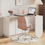thumbnail of Drehbarer L-förmiger Schreibtisch 110x60x75 mit Stauraum und höhenverstellbaren Einlegeböden in Weiß für Büro und Arbeitszimmer