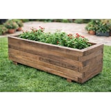 thumbnail of Jardinera rectangular de madera de pino tratada exterior 80x30x30 cm marrón 45 L
