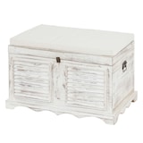 thumbnail of Holztruhe T356, Sitzbank Aufbewahrungstruhe, Shabby-Look Vintage 50x76x45cm ~ weiß