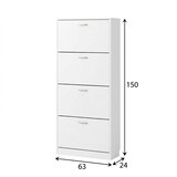 thumbnail of Scarpiera Slim Ante Mobile Porta Scarpe Ingresso Salvaspazio 63x24x150 Cm - Bianco Caldo