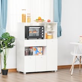 thumbnail of Aparador Auxiliar para Microondas Alacena Buffet de Cocina con 2 Armarios de Puertas 1 Cajón y Estantes de Almacenamiento 90x40x120 cm