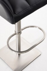 thumbnail of Barhocker SIHAR - Kunstleder Schwarz 64x45x88 cm Silber | Barstuhl Höhenverstellbar Mit Lehne Drehbar Tresenhocker Tresenstuhl Kneipenhocker