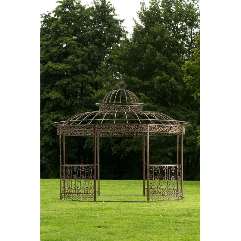 XXL Luxus Pavillon Romantik rund 500 cm bronze