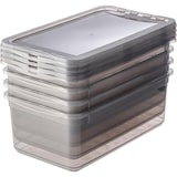 thumbnail of Keeeper - Conjunto de 4 Caixas de armazenamento em Polipropileno 5,6L na cor Cinza Translúcido 33x19,5x12 cm - Coleção Bea
