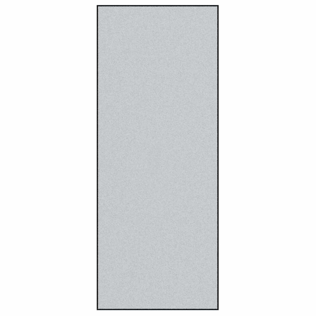 vidaXL Deurmat Grijs en zwart 120 x 300 cm Polypropyleen en vinyl