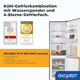 thumbnail of Exquisit Kühl-Gefrierkombination KGC5265-70-H-WS-010E inoxlook | Nutzinhalt: 268 L | Wasserspender | 4*-Gefrieren | Standgerät