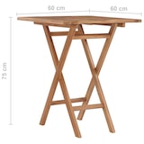 thumbnail of Mesa plegable de jardín madera maciza de teca 60x60x75 cm