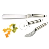 thumbnail of Juego de Utensilios de Pizza en Acero Inoxidable, 1 Rueda Cortapizzas, 1 Cuchillo Cortapizzas, 1 Pala de Servir Pizzas