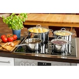 thumbnail of Kopf Topfset Merkur (Edelstahl, Induktion, 4-teilig, mit Schüttrand, Literskala und Glasdeckel)