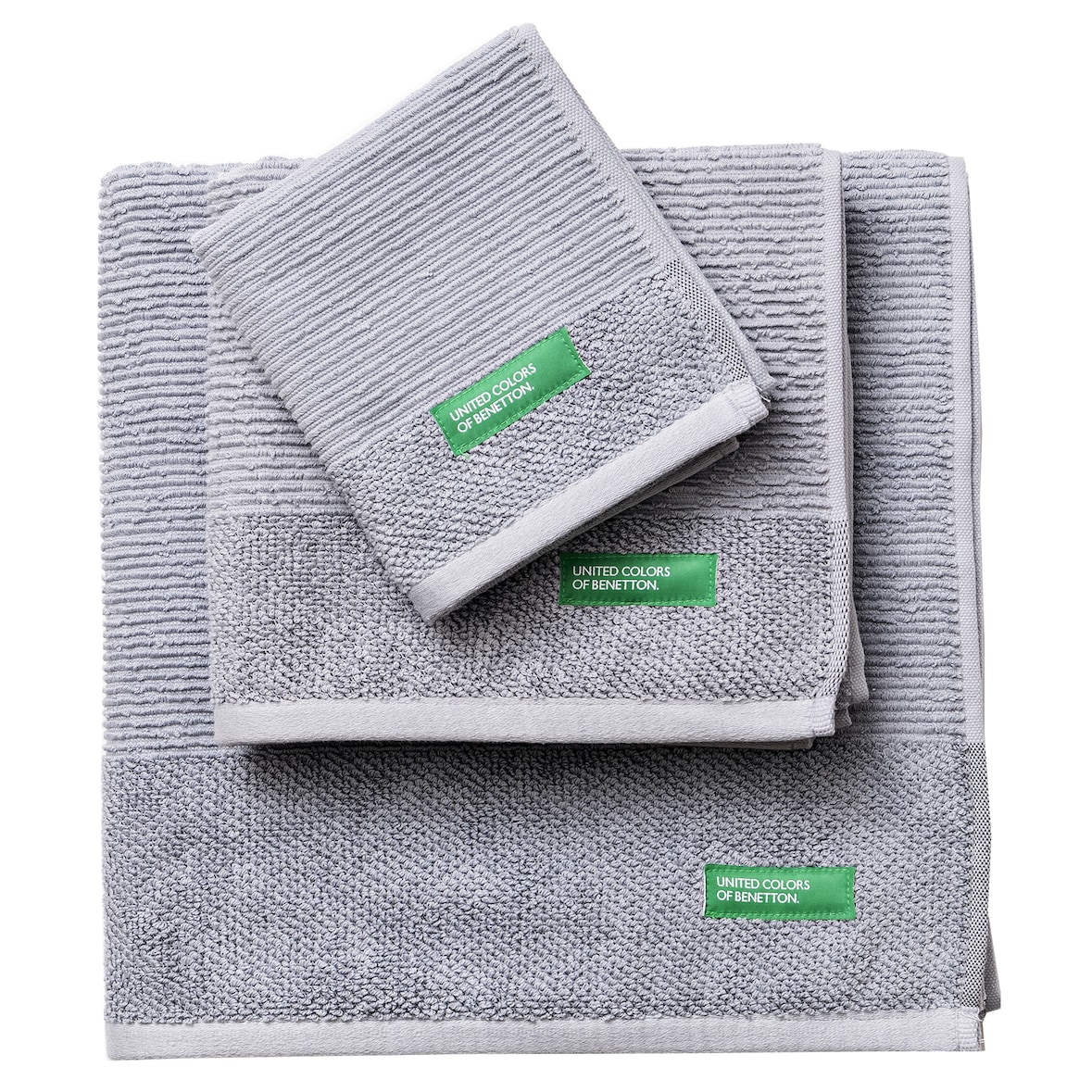 Benetton Conjunto de toalhas de banho 3Pcs (30X50+50X90+70X140Cm) 450 Gsm 100% Algodão Grey House Benetton