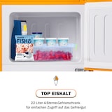 thumbnail of Zweitüriger 88x45x 42 cm Mini-Kühlschrank 60L Kühlfach 22L Gefrierfach E-Klasse leise freistehend LED-Beleuchtung Retro Gelb