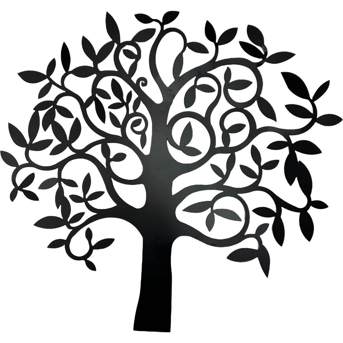 Wanddecoratie Metalen boom - Zwart - 73 cm breed x 70 cm hoog