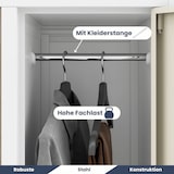 thumbnail of Umkleideschrank Spind BERLIN - 10 Abteile, Etikettenhalter | Umkleidespind Schließfachschrank Garderobenspind, 172x136x45cm Weiß-Sonoma Eiche