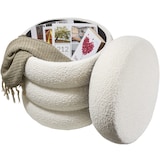 thumbnail of tectake Hocker Altu, gestoffeerd, opbergruimte - Bouclé crèmewit - 405227