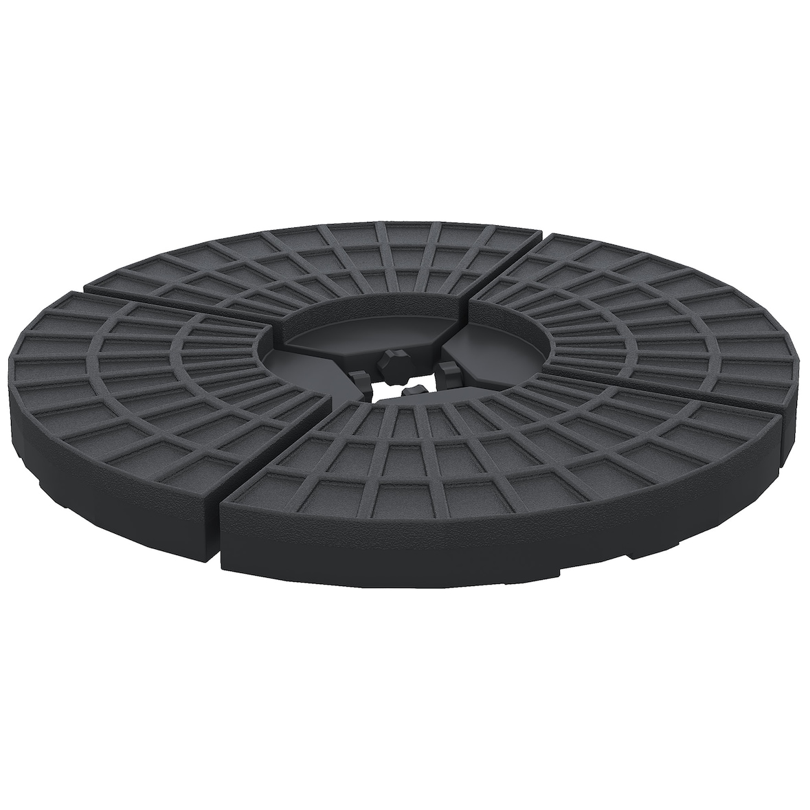 Outsunny peso para base de sombrilla de 4 piezas base para sombrilla redondo rellenable de agua 52 litro arena 60 kg o mixto 70 kg para base cruzada