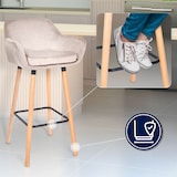 thumbnail of Conjunto de 2 bancos de bar em veludo Grant creme