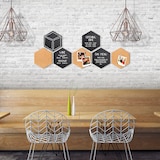 thumbnail of Securit® Conjunto de 7 Quadros de ardósia e painéis murais de cortiça – Hexágono – Marcador de giz e fixação incluídos
