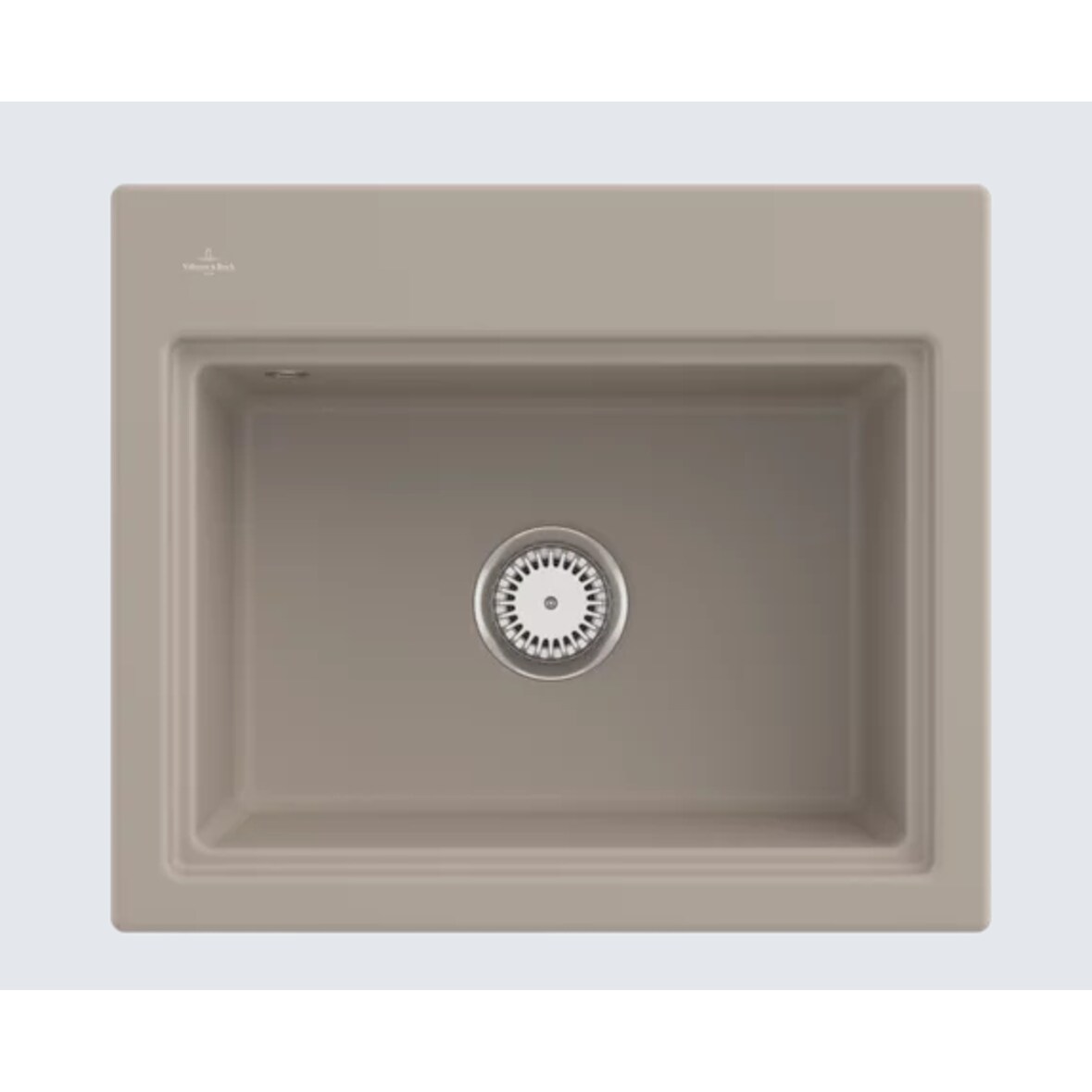 Villeroy&Boch Rechteckiges Spülbecken, Keramikspüle Subway Style 60 S Almond braun/beige 60x51cm, Unterschrankbreite 60cm