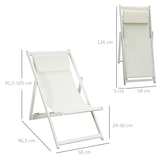 thumbnail of Outsunny conjunto de 2 tumbonas plegables de aluminio tumbonas de jardín con respaldo regulable en 5 posiciones y reposacabezas 58x96,5x91,5 cm