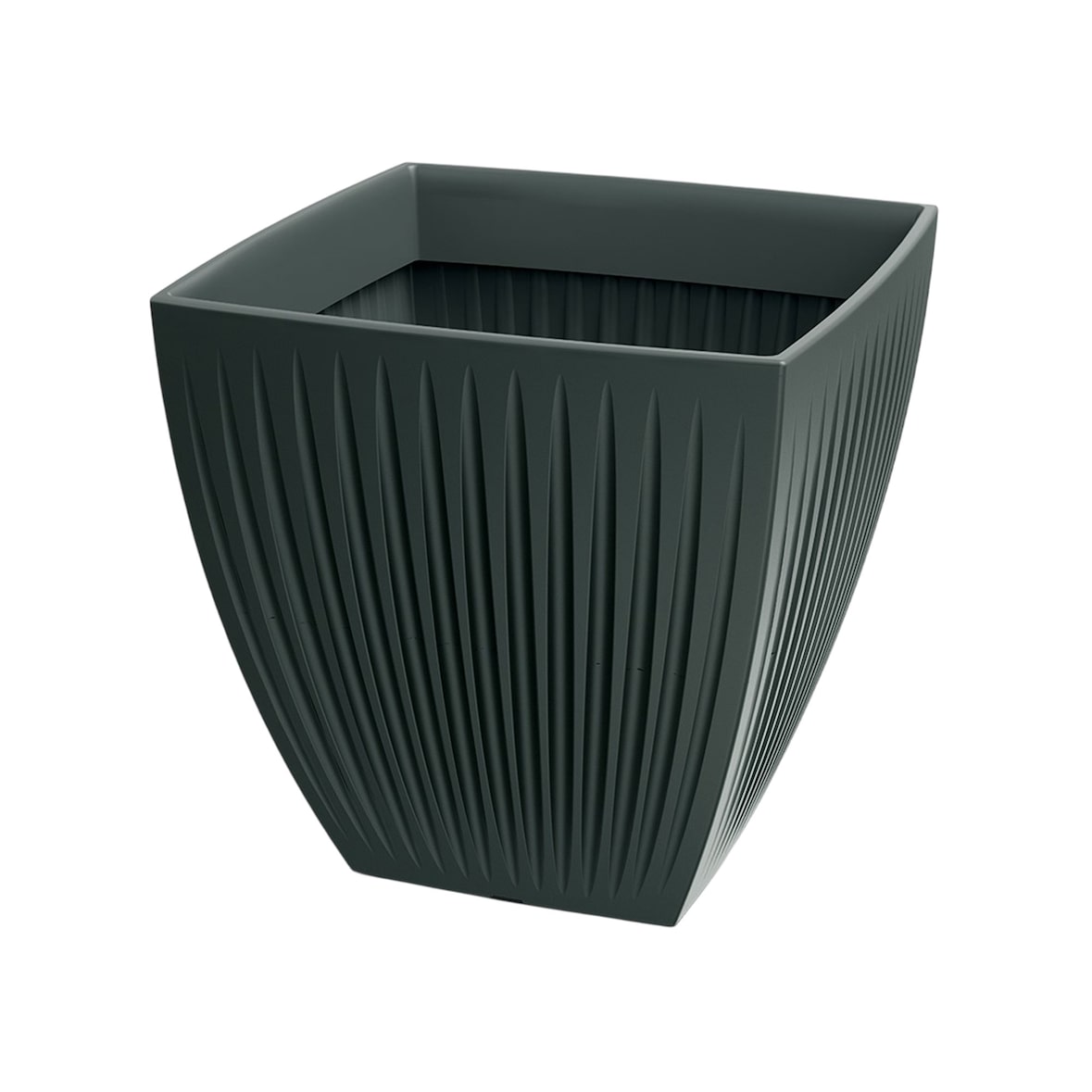 WellHome - Vaso in plastica stampata a rotazione 17L Ø30x30cm colore Antracite - Latia Square MIDL