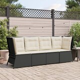 thumbnail of vidaXL Garten-Ecksofa mit Kissen Schwarz Poly Rattan