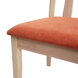 thumbnail of Juego de 2 sillas de comedor HWC-G46, silla de cocina Silla, tela/textil madera maciza ~ estructura de color natural, naranja