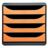 thumbnail of Exacompta 310788D 1x BIG-BOX ladenbox met 4 laden voor DIN A4+ documenten, Iderama, zwart-oranje