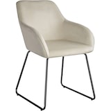 thumbnail of tectake Chaise de salle à manger en aspect velours rembourré crème et noir - 405921