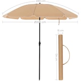 thumbnail of UAC Sonnenschirm,Ø 2, Gartenschirm, UV-Schutz bis UPF 50+, knickbar, tragbar, Schirmrippen aus Glasfaser, mit Transporttasche Taupe