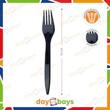 thumbnail of DayBays 100 Stk. Plastikgabel Mehrweg 18 cm Plastik Schwarz Spülmaschinenbeständig