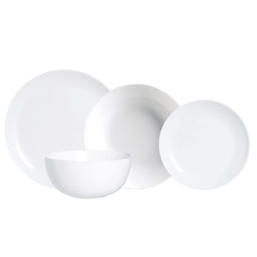 Luminarc Diwali Granit Vaisselle Opale Gris 19 Pièces-6 Personnes
