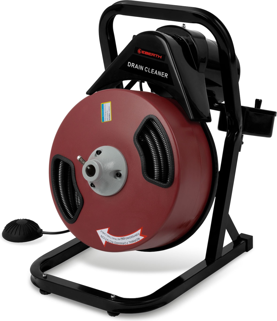EBERTH Elektrischer Rohrreiniger mit 20m Spirale, 400W Motor, für 5-10cm Rohrdurchmesser