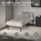 thumbnail of ML-Design Metallbett 90×200 cm Anthrazit, Matratze 16 cm, Stahlrahmen mit Lattenrost, robustes Einzelbett & Jugendbett