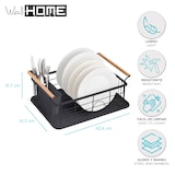 thumbnail of WellHome - Escurreplatos en Acero en color Negro con asas de madera 18,8x42,6x31cm