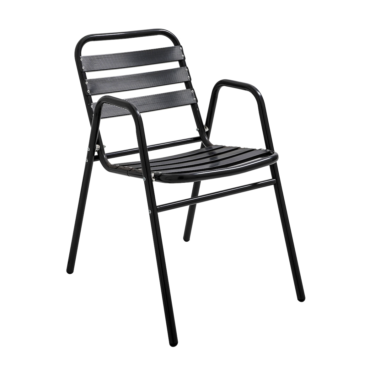 Silla de jardín apilable de aluminio negro - Oviala