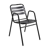 thumbnail of Silla de jardín apilable de aluminio negro - Oviala