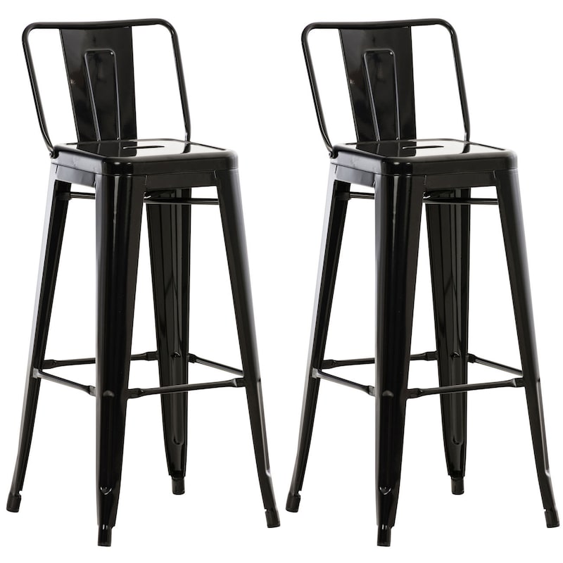 Vicco Barkrukken set van 2 – 33 x 92 cm 2 delen Zwart