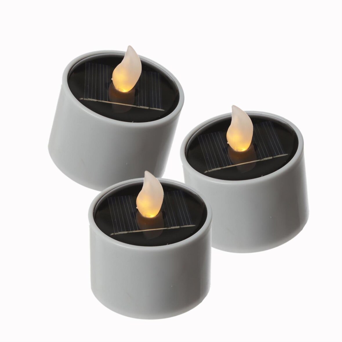 LED Solar Teelichter Garten Outdoor Solar Kerze Solarleuchte 3er Set