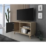 thumbnail of Mobile TV 100 con porta sinistra, soggiorno, modello WIND, struttura colore Rovere, porta colore Grigio Antracite, 95x40x40x57cm _ TV100WINDPUCCGRIS