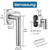 thumbnail of Fenstergriffe Edelstahl gebürstet 10 Stück Fensterolive Rasterolive Fensterbeschlag Fenstergarnitur