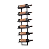 thumbnail of TOJ Living Botellero de pared – 6 botellas – acero inoxidable – negro mate – portabotellas