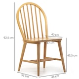 thumbnail of Pack 2 chaises Clarck Couleur Chêne, Bois Massif, 48 cm x 48 cm x 92 cm