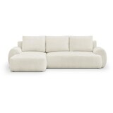 thumbnail of Canapé d'angle gauche convertible 3 places MILO - Tissu bouclettes beige clair - Coffre de rangement - L 264 x H 84 x P 99/145 AUCUNE