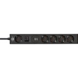 thumbnail of brennenstuhl® 1159780615 Steckdosenleiste - 5-fach, 1,5m, schwarz, 1x perm., 4 On/Off, 2x USB, 1x USB C PD