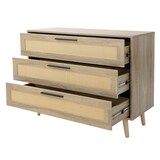 thumbnail of ML-Design Kommode 3 Schubladen 100x77x40 cm Eiche Rattan Massivholzfüße Sideboard Wohnzimmer Flur